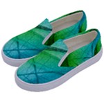 Texture Green Leaf Abstraction 3d Kids  Canvas Slip Ons