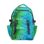 Texture Green Leaf Abstraction 3d Carry-on Double Buckle Travel Backpack