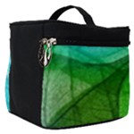 Texture Green Leaf Abstraction 3d Make Up Travel Bag (Small)