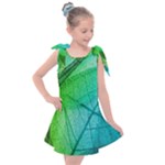 Texture Green Leaf Abstraction 3d Kids  Tie Up Tunic Dress