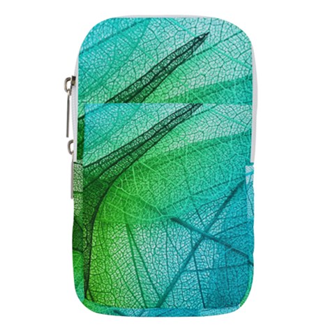 Texture Green Leaf Abstraction 3d Waist Pouch (Large) from ArtsNow.com