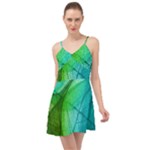 Texture Green Leaf Abstraction 3d Summer Time Chiffon Dress