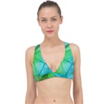 Texture Green Leaf Abstraction 3d Classic Banded Bikini Top