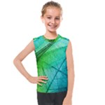 Texture Green Leaf Abstraction 3d Kids  Mesh Tank Top