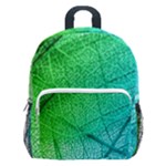 Texture Green Leaf Abstraction 3d Kids  Age 5-10 Lightweight School Backpack with Side Pockets