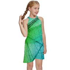 Kids  Halter Collar Waist Tie Chiffon Dress 