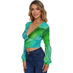 Long Sleeve Deep-V Velour Top 