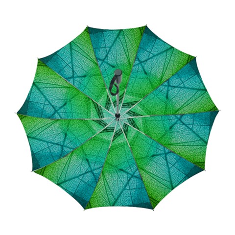 Texture Green Leaf Abstraction 3d Automatic Folding Umbrella with Case (Large) from ArtsNow.com