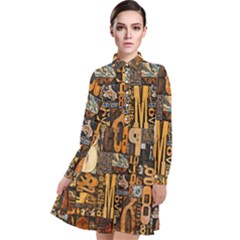 Long Sleeve Chiffon Shirt Dress 