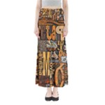 3d Letters Macro Wooden Letters Letters Textures Full Length Maxi Skirt