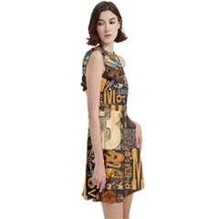 Cocktail Party Halter Sleeveless Dress With Pockets 