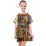 3d Letters Macro Wooden Letters Letters Textures Kids  One Piece Chiffon Dress