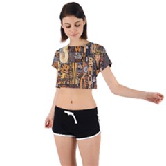 Tie Back Short Sleeve Crop T-Shirt 