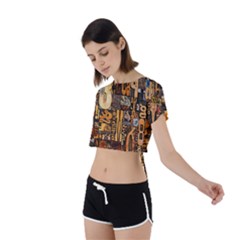 Tie Back Short Sleeve Crop T-Shirt 