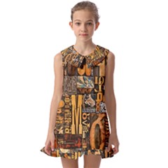 Kids  Pilgrim Collar Ruffle Hem Dress 