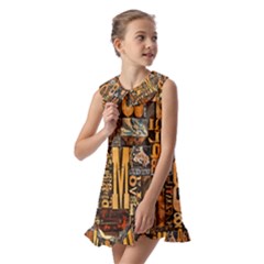 Kids  Pilgrim Collar Ruffle Hem Dress 