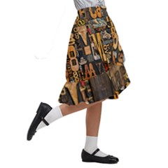 Kids  Ruffle Flared Wrap Midi Skirt 