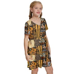 Kids  Short Sleeve Tiered Mini Dress 