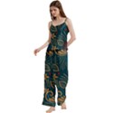 Spaghetti Top Long Pants Satin Pajamas Set 