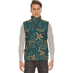 Flowers Floral Retro Flower Texture Men s High Neck Button Up Puffer Vest from ArtsNow.com