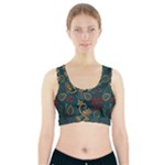 Flowers Floral Retro Flower Texture Sports Bra With Pocket