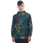 Flowers Floral Retro Flower Texture Men s Front Pocket Pullover Windbreaker