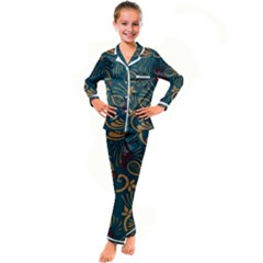 Kids  Satin Long Sleeve Pajamas Set 