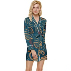 Long Sleeve Satin Robe 