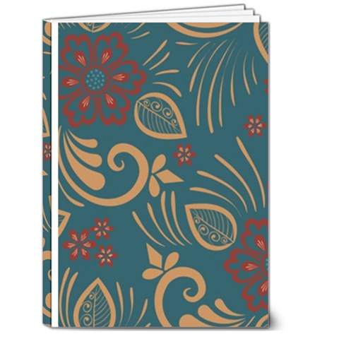 Flowers Floral Retro Flower Texture 5  x 7  Hardcover Notebook from ArtsNow.com