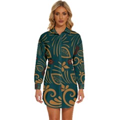 Womens Long Sleeve Shirt Dress 