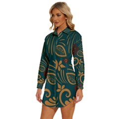 Womens Long Sleeve Shirt Dress 