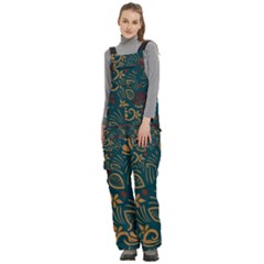 Women s Side Zip Front Pouch Ski And Snowboard Bib Pants	 