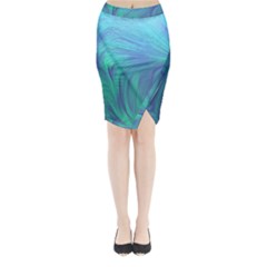 Psicodelia Zyguratti Texture Cyanturquoise Midi Wrap Pencil Skirt from ArtsNow.com