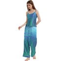 Spaghetti Top Long Pants Satin Pajamas Set 