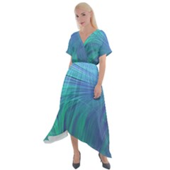 Cross Front Sharkbite Hem Maxi Dress 