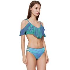 Ruffle Edge Tie Up Bikini Set	 