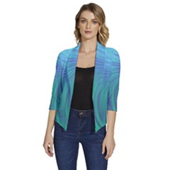 Women s Draped Front 3/4 Sleeve Shawl Collar Jacket 