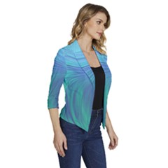 Women s Draped Front 3/4 Sleeve Shawl Collar Jacket 