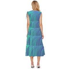 V-Neck Drawstring Shoulder Sleeveless Maxi Dress 