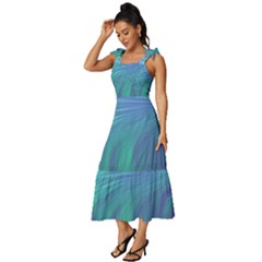 Tie-Strap Tiered Midi Chiffon Dress 