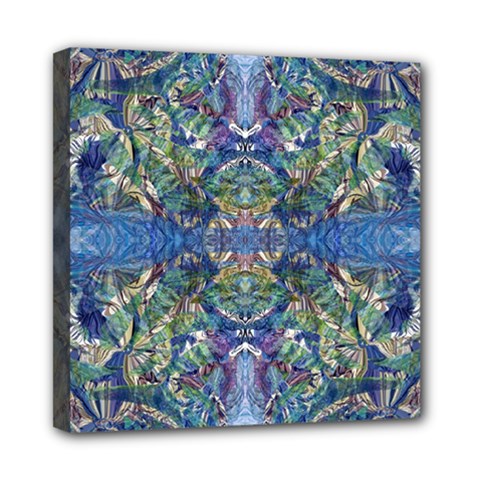 Blue arabesque Mini Canvas 8  x 8  (Stretched) from ArtsNow.com