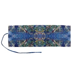 Blue arabesque Roll Up Canvas Pencil Holder (M) from ArtsNow.com