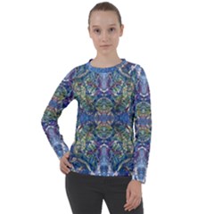 Blue arabesque Women s Long Sleeve Raglan T