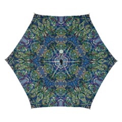 Blue arabesque Automatic Folding Umbrella with Case (Small) from ArtsNow.com