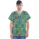 Green Repeats I Men s V-Neck Scrub Top