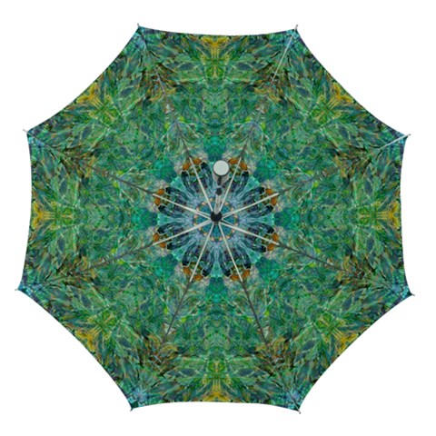 Green Repeats I Automatic Folding Umbrella with Case (Medium) from ArtsNow.com