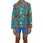 Flame Swirls Kids  Long Sleeve Swimwear