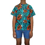 Flame Swirls Kids  Short Sleeve Swimwear