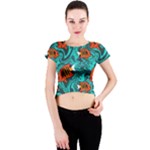 Flame Swirls Crew Neck Crop Top