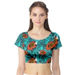 Flame Swirls Short Sleeve Crop Top